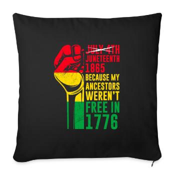 Juneteenth gratuit depuis 1865 Black History USA Afrique - Housse de coussin décorative 45 x 45 cm - noir - Devant