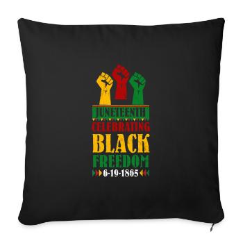 Juneteenth Freedom Black History America Africa - Housse de coussin décorative 45 x 45 cm - noir - Devant