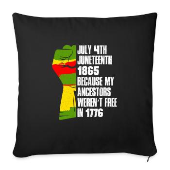 Juneteenth gratuit depuis 1865 Black History USA Afrique - Housse de coussin décorative 45 x 45 cm - noir - Devant