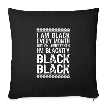 Je suis noire Juneteenth African Woman - Housse de coussin décorative 45 x 45 cm - noir - Devant
