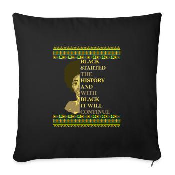 Black History a strong African woman - Sofa pillowcase 17,3'' x 17,3'' (45 x 45 cm) - black - Front