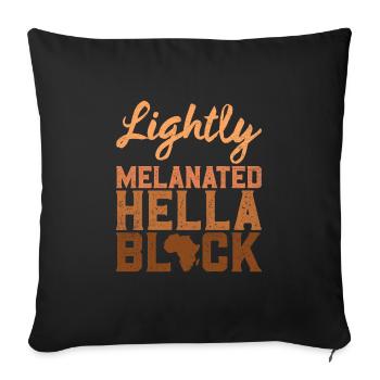 Noir Couleur de peau foncée 100% mélanine Afrique - Housse de coussin décorative 45 x 45 cm - noir - Devant