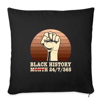 Mois de l’histoire des Noirs Histoire des États-Unis Afrique - Housse de coussin décorative 45 x 45 cm - noir - Devant