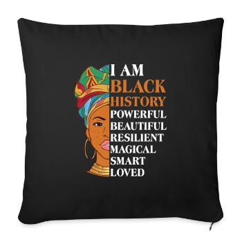 Black History a strong African woman - Sofa pillowcase 17,3'' x 17,3'' (45 x 45 cm) - black - Front