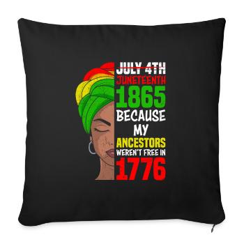 Celebrate Juneteenth America African Woman - Sofa pillowcase 17,3'' x 17,3'' (45 x 45 cm) - black - Front