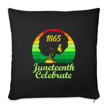Afro Hair Afro American African Woman - Sofa pillowcase 17,3'' x 17,3'' (45 x 45 cm) - black - Front