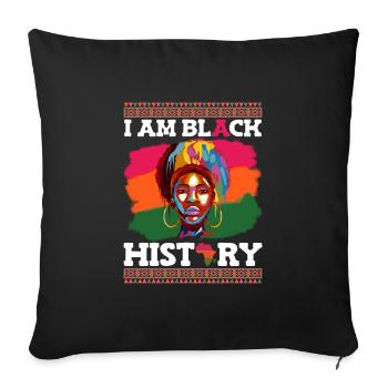 Je suis Noir Histoire Femme noire Femme africaine - Housse de coussin décorative 45 x 45 cm - noir - Devant