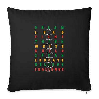 Histoire des Noirs Martin Luther King Afrique - Housse de coussin décorative 45 x 45 cm - noir - Devant