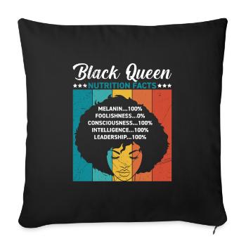 Black Queen Black History African Woman - Sofa pillowcase 17,3'' x 17,3'' (45 x 45 cm) - black - Front