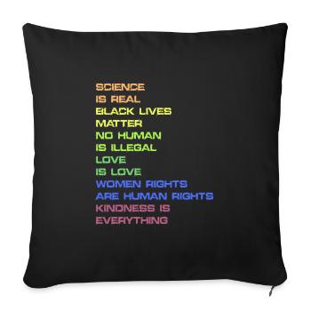 Black Lives Matter Women's Rights Africa - Sofa pillowcase 17,3'' x 17,3'' (45 x 45 cm) - black - Front