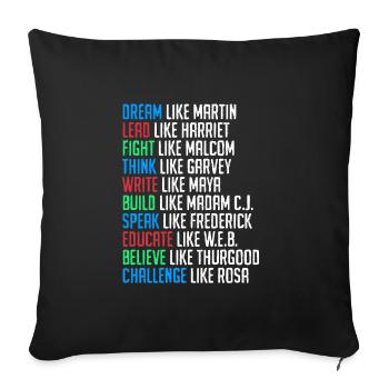 Histoire des Noirs Martin Luther King Afrique - Housse de coussin décorative 45 x 45 cm - noir - Devant