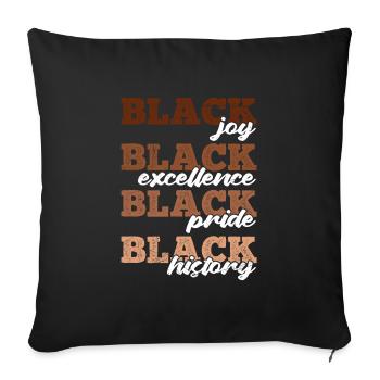 Blacknificient Afro fier couleur de peau foncée Afrique - Housse de coussin décorative 45 x 45 cm - noir - Devant