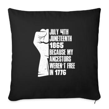Juneteenth gratuit depuis 1865 Black History USA Afrique - Housse de coussin décorative 45 x 45 cm - noir - Devant