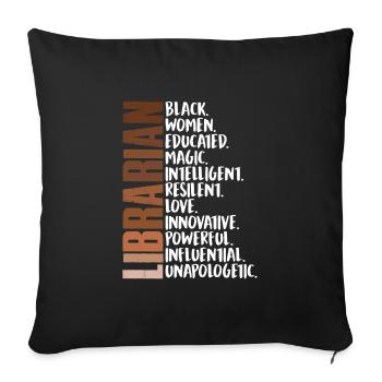 Librarian Black History African Woman - Sofa pillowcase 17,3'' x 17,3'' (45 x 45 cm) - black - Front