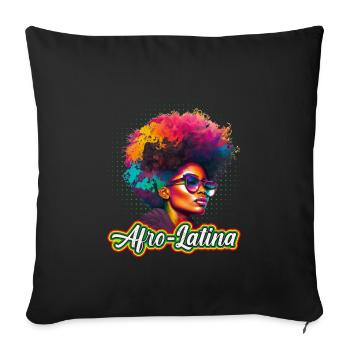 Afro Hair Afro Latina African Woman - Sofa pillowcase 17,3'' x 17,3'' (45 x 45 cm) - black - Front