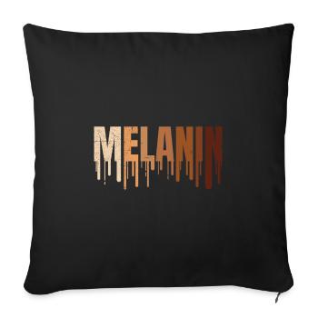 Mélanine peau foncée et fière Afrique - Housse de coussin décorative 45 x 45 cm - noir - Devant