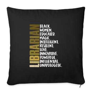 Librarian Black History African Woman - Sofa pillowcase 17,3'' x 17,3'' (45 x 45 cm) - black - Front