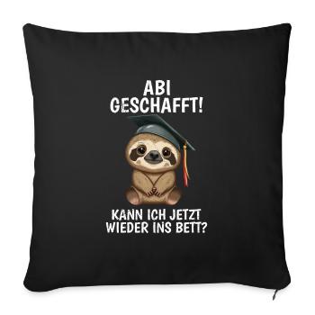 Abi geschafft Abitur Abschluss Abiturienten - Sofakissenbezug 45 x 45 cm - Schwarz - Vorne