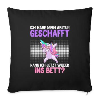 Abiturienten 2023 Abi geschafft - Sofakissenbezug 45 x 45 cm - Schwarz - Vorne