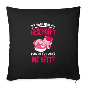 Ich habe mein Abi geschafft! Abiturient 2023 - Sofakissenbezug 45 x 45 cm - Schwarz - Vorne