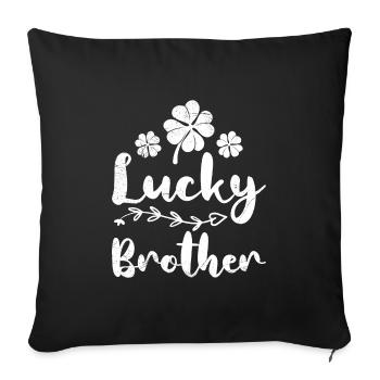 Frère chanceux Frère irlandais de la Saint-Patrick - Housse de coussin décorative 45 x 45 cm - noir - Devant