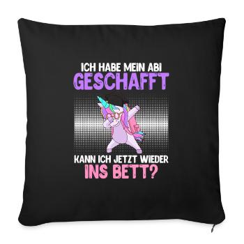 Abiturienten 2023 Abi geschafft - Sofakissenbezug 45 x 45 cm - Schwarz - Vorne