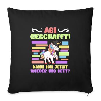 Abiturienten 2023 Abi geschafft - Sofakissenbezug 45 x 45 cm - Schwarz - Vorne