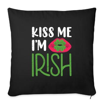 Embrasse-moi je suis irlandais Saint-Patrick - Housse de coussin décorative 45 x 45 cm - noir - Devant