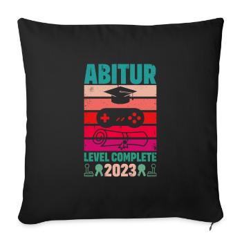 Abitur 2023 Level Complete Gamer Abitur Abiturient - Sofakissenbezug 45 x 45 cm - Schwarz - Vorne
