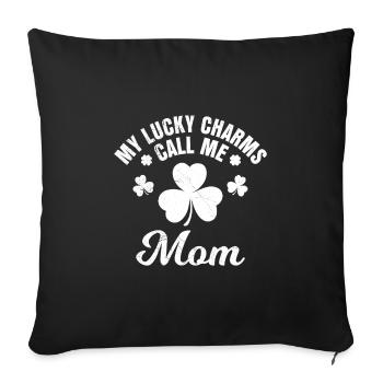 Mes porte-bonheur m’appellent maman - Housse de coussin décorative 45 x 45 cm - noir - Devant