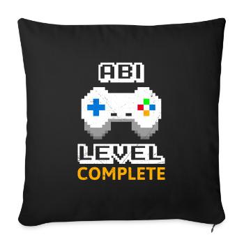 Abitur Level complete Abi 2023 Gamer - Sofakissenbezug 45 x 45 cm - Schwarz - Vorne