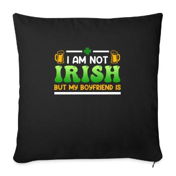 Fête de la Saint-Patrick, un ami irlandais - Housse de coussin décorative 45 x 45 cm - noir - Devant