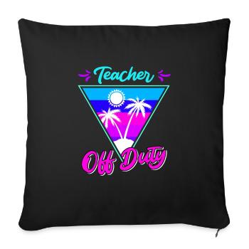 Enseignant hors service enseignant enseignant à la retraite - Housse de coussin décorative 45 x 45 cm - noir - Devant
