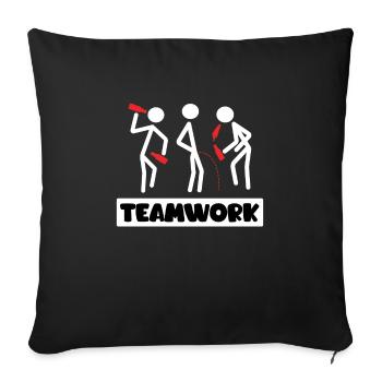 Travail d’équipe Vacances d’été avec des amis Semaine de relâche - Housse de coussin décorative 45 x 45 cm - noir - Devant