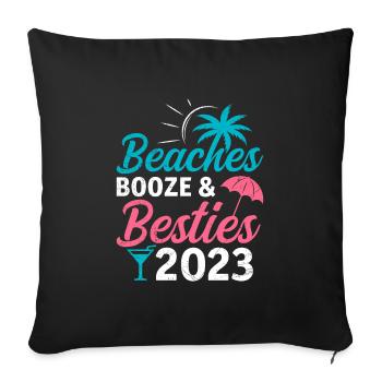 Plages Alcool Besties 2023 Vacances de printemps - Housse de coussin décorative 45 x 45 cm - noir - Devant