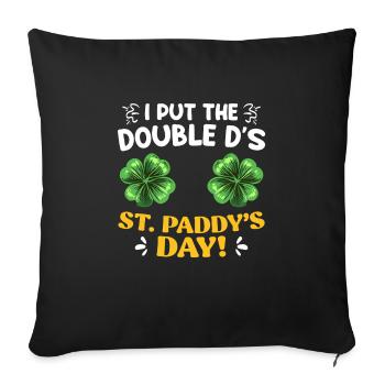 Double D à St Paddys Day Saint-Patrick - Housse de coussin décorative 45 x 45 cm - noir - Devant