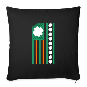 USA St. Patrick's Day Clover Leaves USA Flag - Sofa pillowcase 17,3'' x 17,3'' (45 x 45 cm) - black - Front