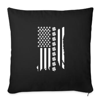 Lucky Charm USA Shamrocks St Patrick's Day - Sofa pillowcase 17,3'' x 17,3'' (45 x 45 cm) - black - Front