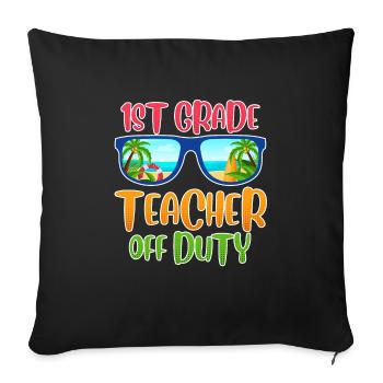 Enseignants de première classe sur les enseignants de vacances - Housse de coussin décorative 45 x 45 cm - noir - Devant