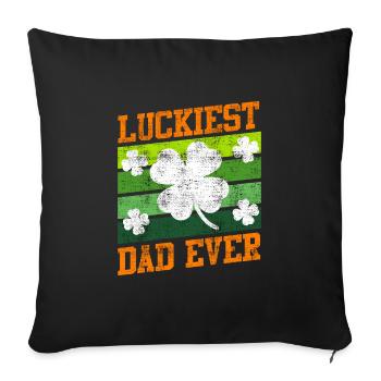 Le père le plus chanceux de tous les temps Clover Saint-Patrick - Housse de coussin décorative 45 x 45 cm - noir - Devant