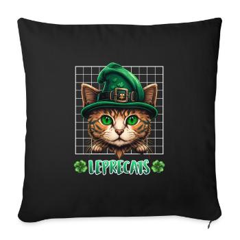 Chats de la Saint-Patrick Lutins Chatons - Housse de coussin décorative 45 x 45 cm - noir - Devant