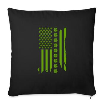 Lucky Charm USA Clover Leaves St Patrick's Day - Sofa pillowcase 17,3'' x 17,3'' (45 x 45 cm) - black - Front