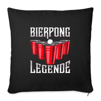 Beer Pong Legend Beer Pong Party Beer Pong - Sofa pillowcase 17,3'' x 17,3'' (45 x 45 cm) - black - Front