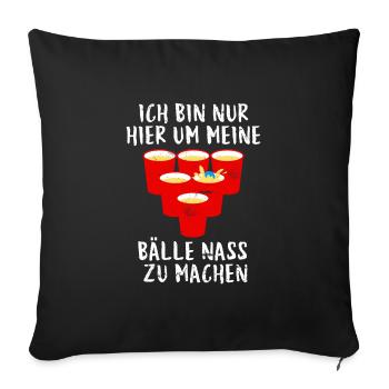 Beer Pong Balls Get Wet Party Beer Pong - Sofa pillowcase 17,3'' x 17,3'' (45 x 45 cm) - black - Front