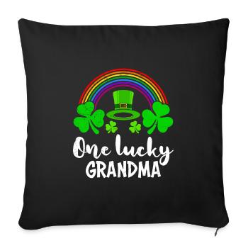 Une grand-mère chanceuse Saint-Patrick Oma - Housse de coussin décorative 45 x 45 cm - noir - Devant