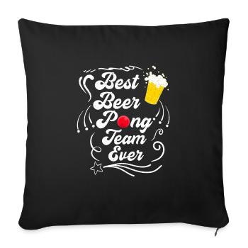 Beer Pong Team Party Game Beer Pong - Sofa pillowcase 17,3'' x 17,3'' (45 x 45 cm) - black - Front