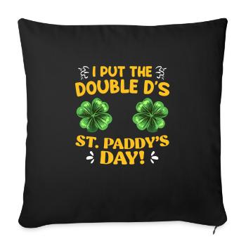 Double D à St Paddys Day Saint-Patrick - Housse de coussin décorative 45 x 45 cm - noir - Devant