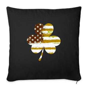 USA Clover Lucky Charm États-Unis - Housse de coussin décorative 45 x 45 cm - noir - Devant