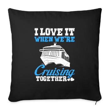 Croisière ensemble Croisière vacances de printemps - Housse de coussin décorative 45 x 45 cm - noir - Devant
