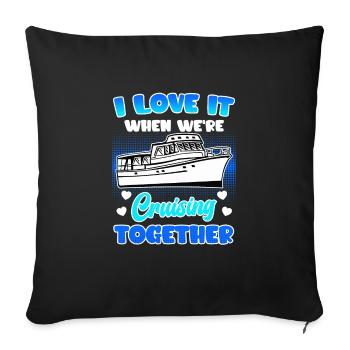 Croisière ensemble Croisière vacances de printemps - Housse de coussin décorative 45 x 45 cm - noir - Devant